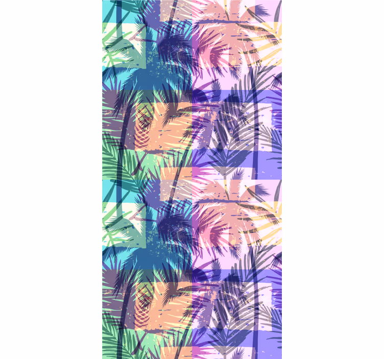 Vintage palm laves wallpaper of a tree - TenStickers