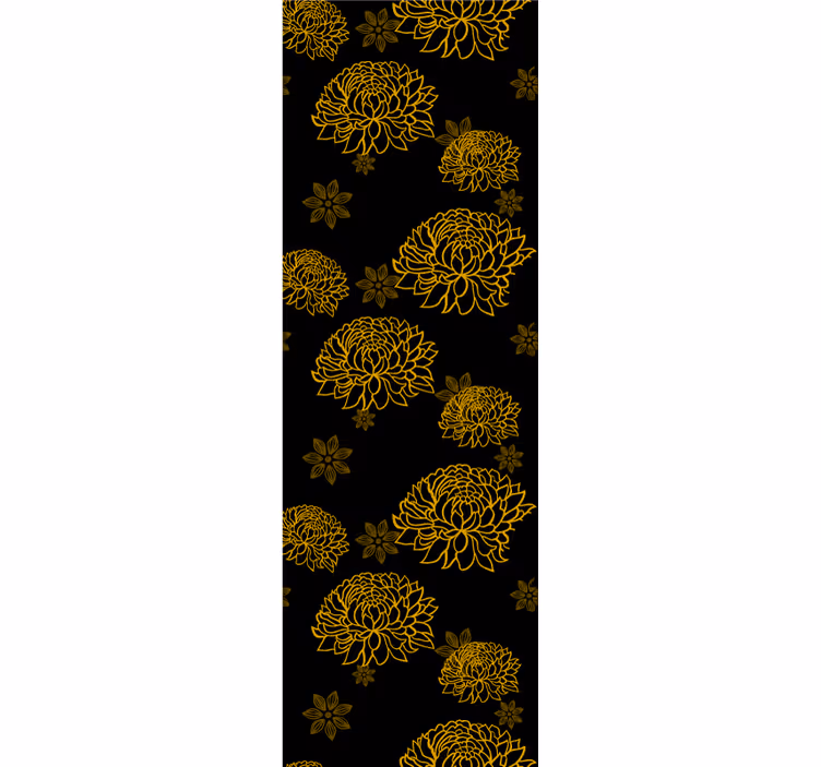 Floral wallpaper in golden floral pattern - TenStickers