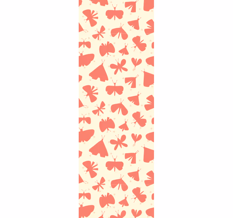Charming orange pattern butterflies wallpaper - TenStickers