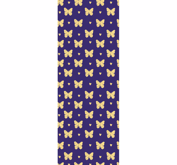 Blue and golden pattern butterflies wallpaper - TenStickers
