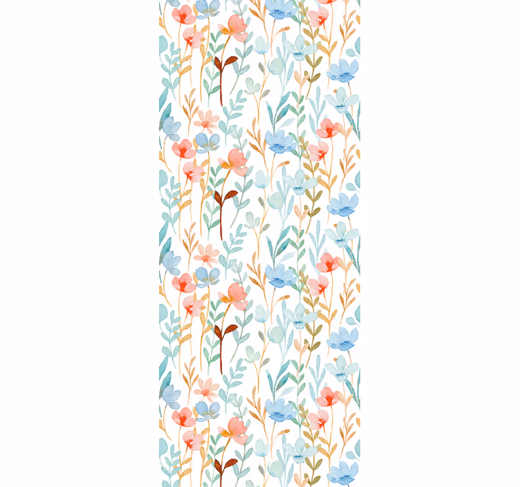 Aquarella minimalistic pattern flowers wallpaper - TenStickers