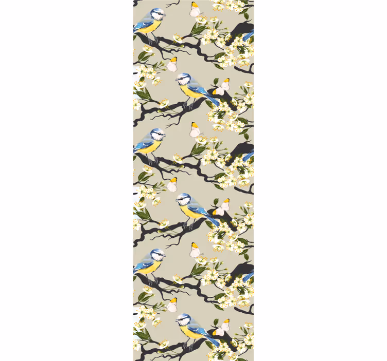 Blue Tit Branches birds in wallpaper - TenStickers
