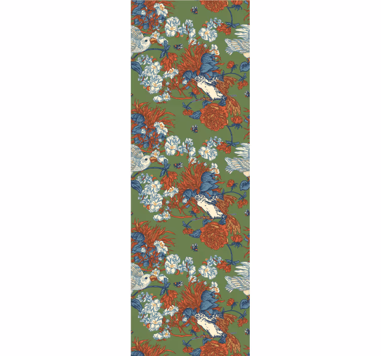 Birds Among Blooms flowers wallpaper - TenStickers