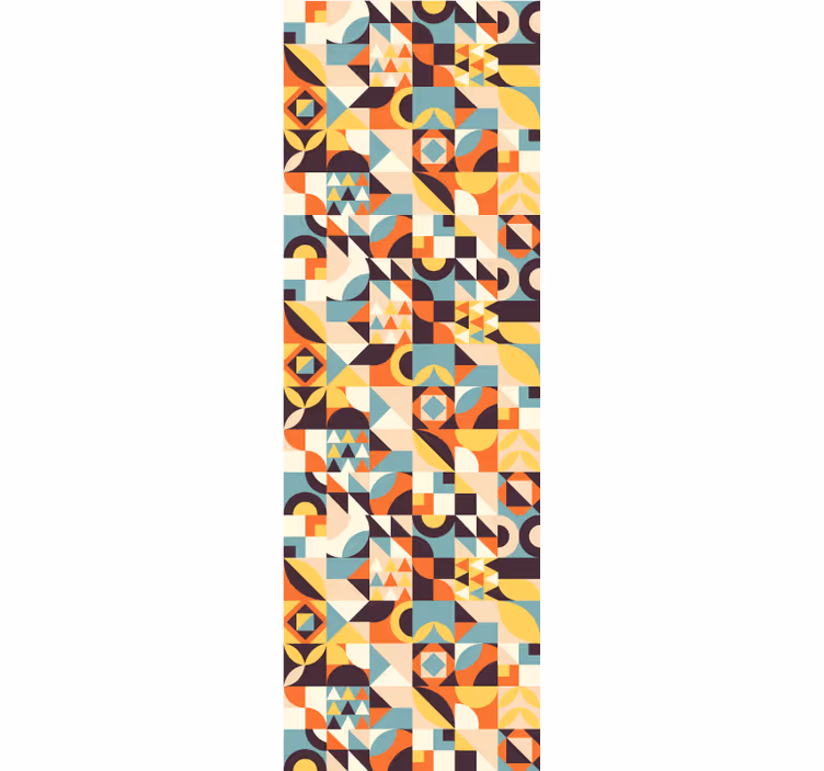 Colorful geometric mosaic pattern wallpaper - TenStickers