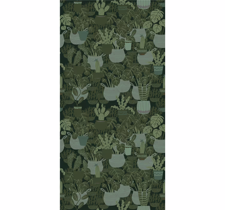 Potted Plant Patterns leaves wallpaper - TenStickers