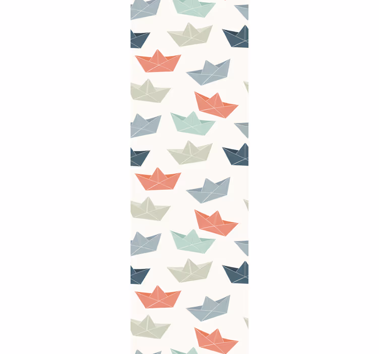 Origami boats wallpaper childrens room - TenStickers