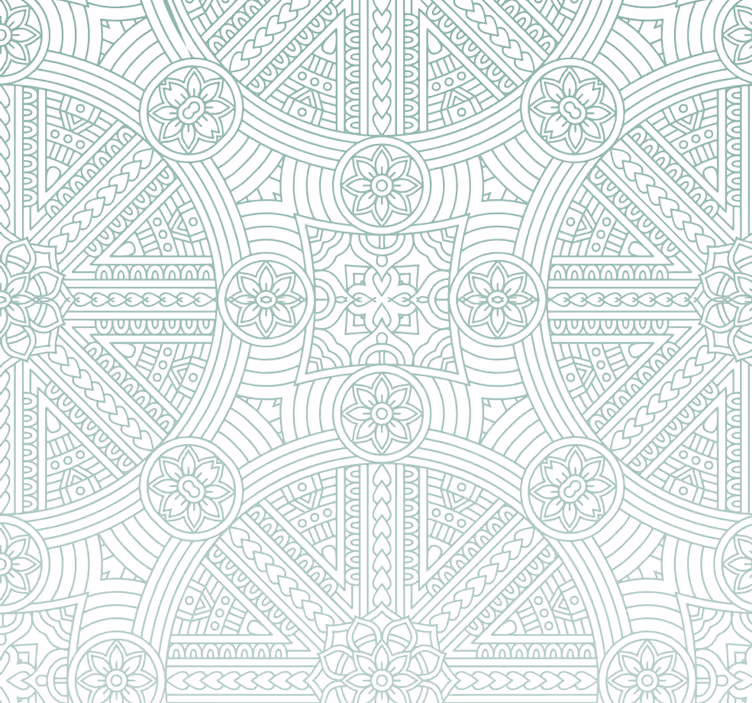 Green boho Aztec pattern master bedroom wallpaper - TenStickers
