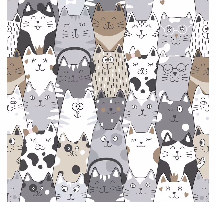 caratoon cats Kids wallpaper - TenStickers