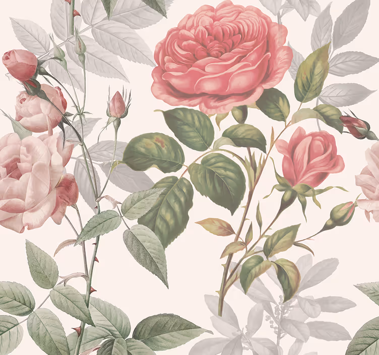 large roses headboard wallpaper - TenStickers