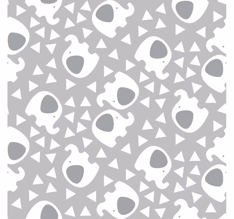 elephant with triangles Nursery wallpaper - TenStickers