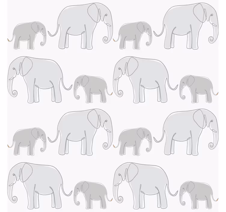 minimalist elephants Kids wallpaper - TenStickers
