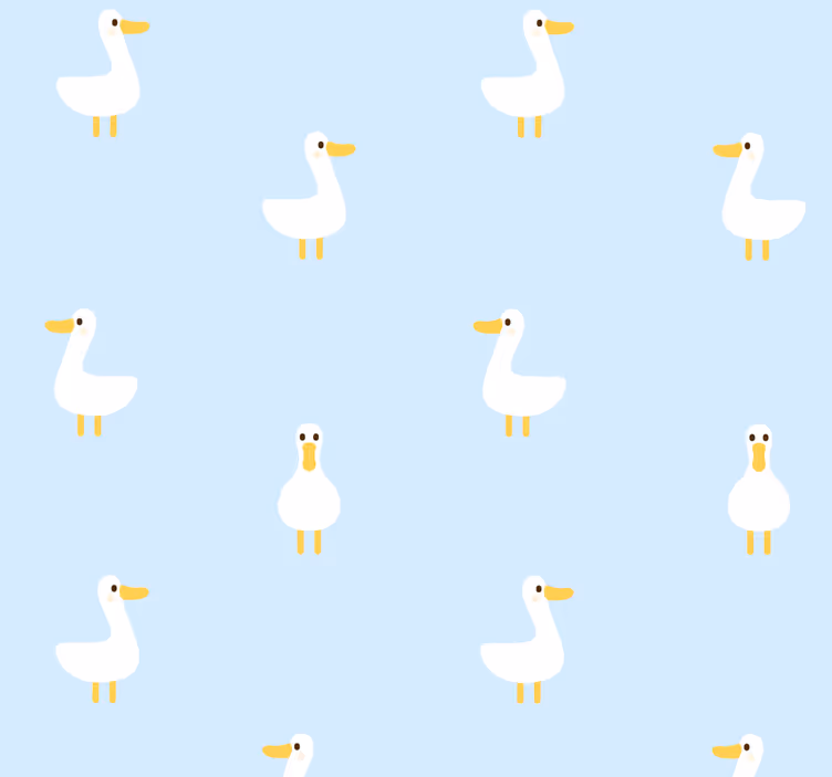Duck Pattern animals wallpaper - TenStickers