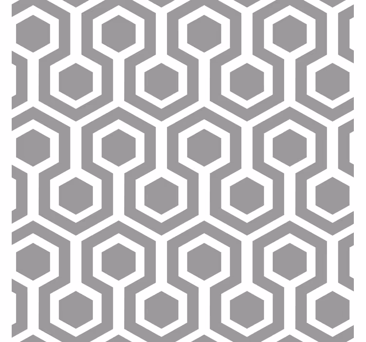 Hexagonal grey pattern goemetric wallpaper - TenStickers