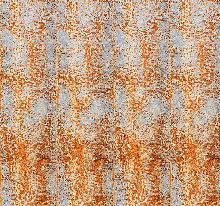 Rusted Metal Illusion bricks wallpaper - TenStickers