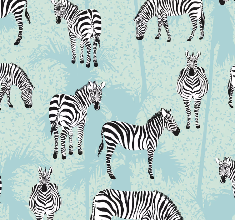 Zebra Patterned wallpaper zebras - TenStickers