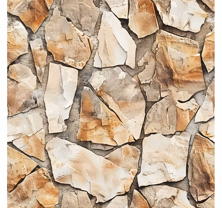 Rustic pattern stone effect wallpaper - TenStickers
