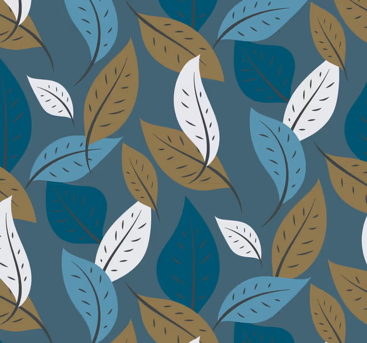 simple leaves pattern Living room wallpaper - TenStickers