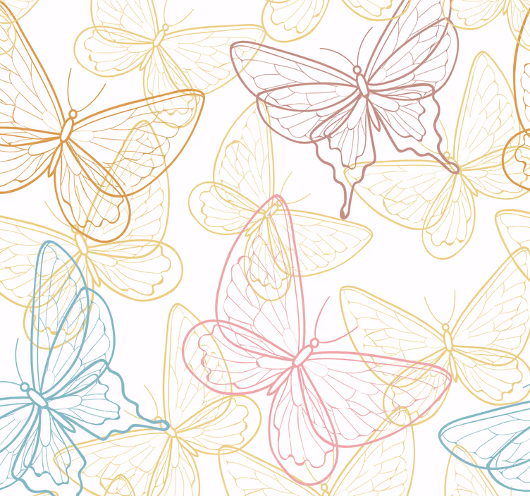Bathroom wallpaper multicolored butterfly - TenStickers