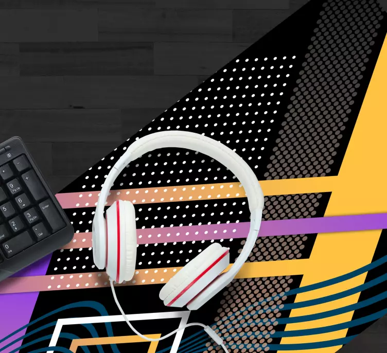 Black colorful stripes gaming mouse pad - TenStickers