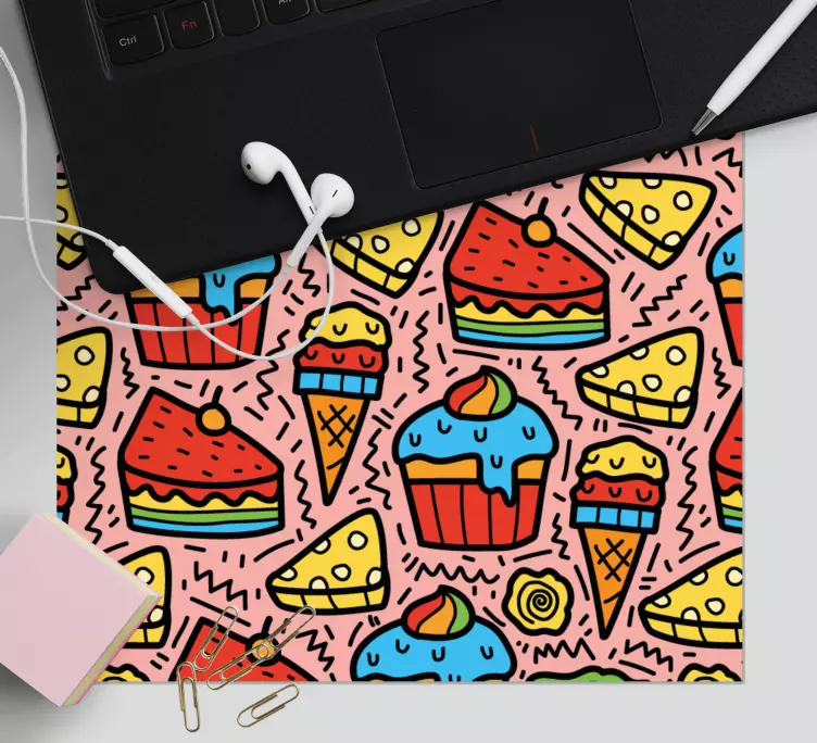 Cartoon cupcakes original mouse pad - TenStickers