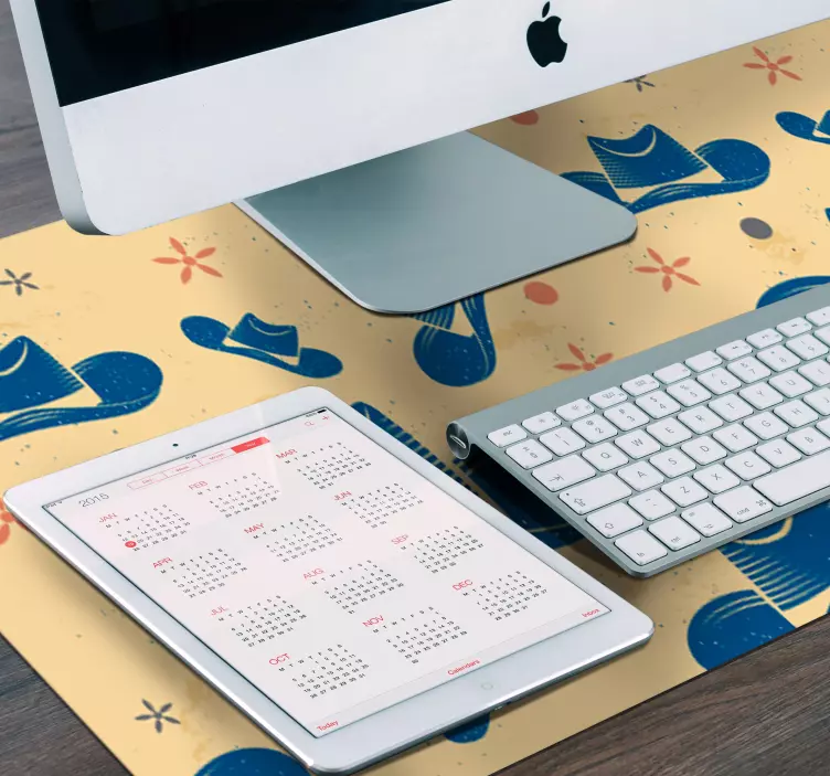 Cowboy hat pattern mouse pad - TenStickers