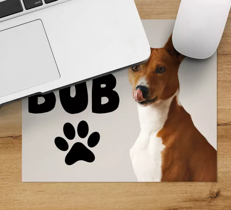Dog with text personalised mouse mat - TenStickers