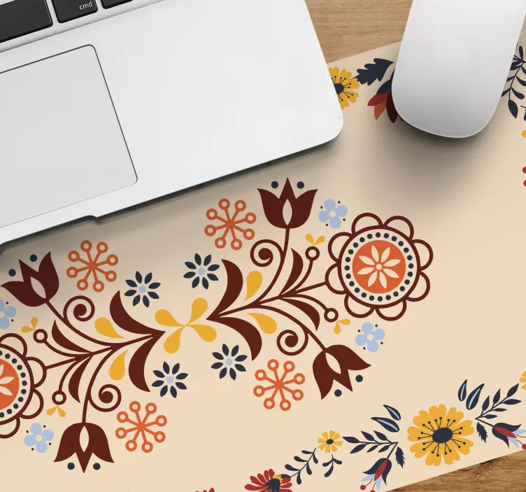 Floral Decorative Motif mouse pad pattern - TenStickers