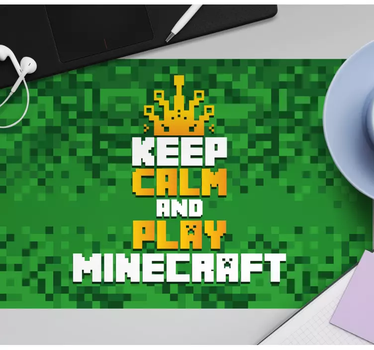 Keep calm and play minecraft gaming mouse pad - TenStickers