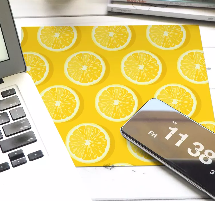 Lemon Slice Motif mouse pad pattern - TenStickers