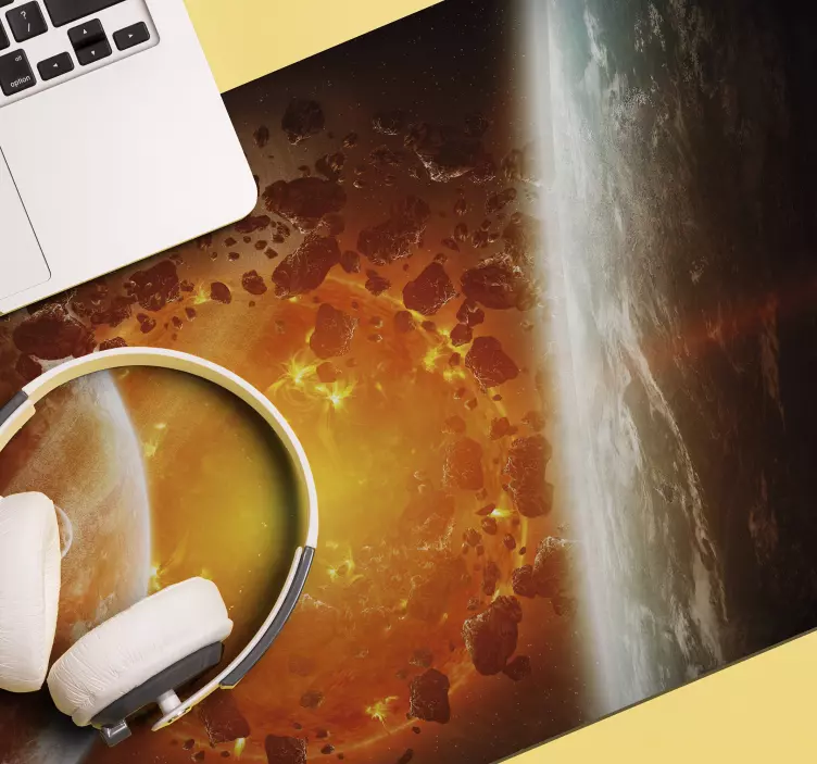Planets explosion gaming XXL mouse pad - TenStickers