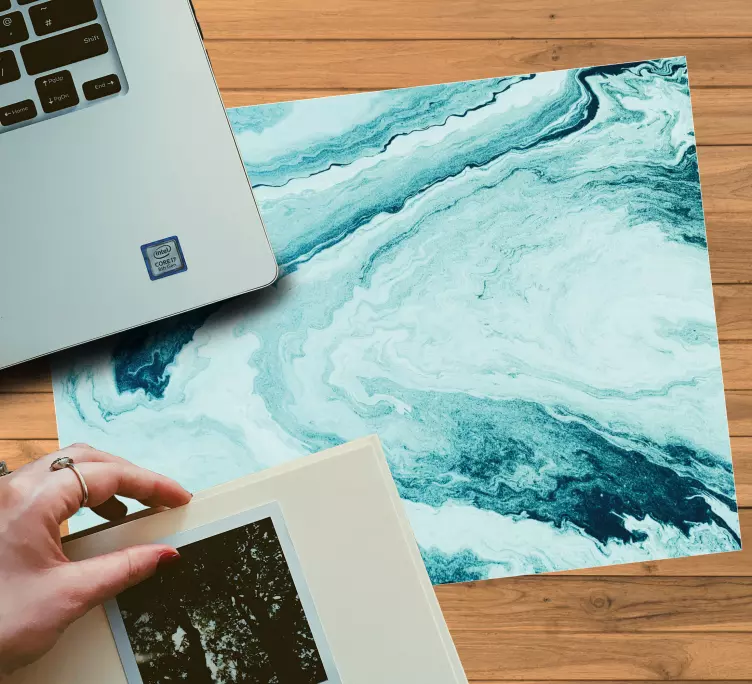 Waves of blue marble  mouse pad patterns - TenStickers