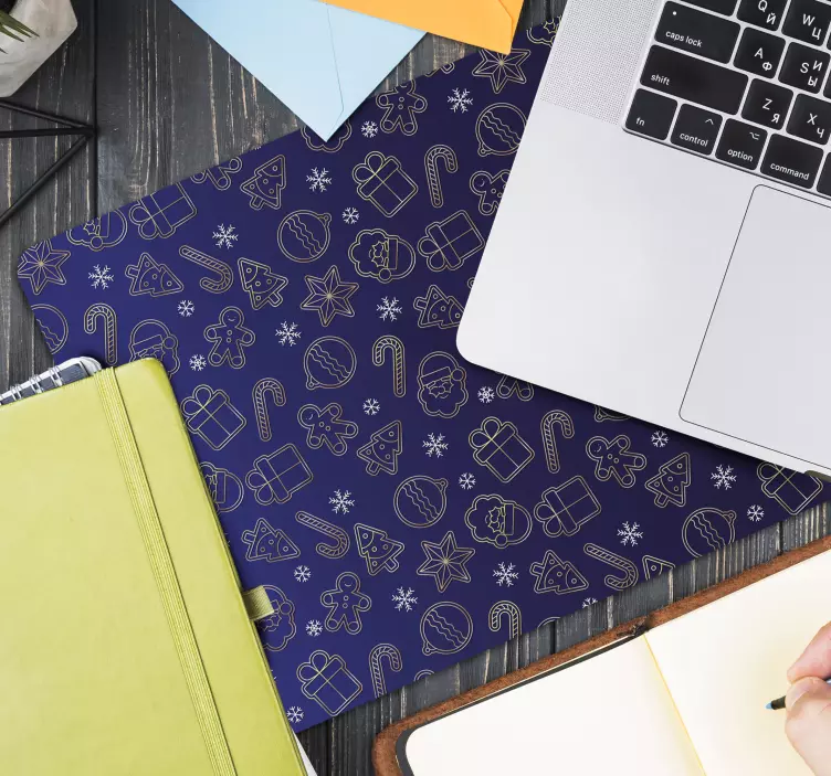 Gadget on blue background christmas mousepad - TenStickers