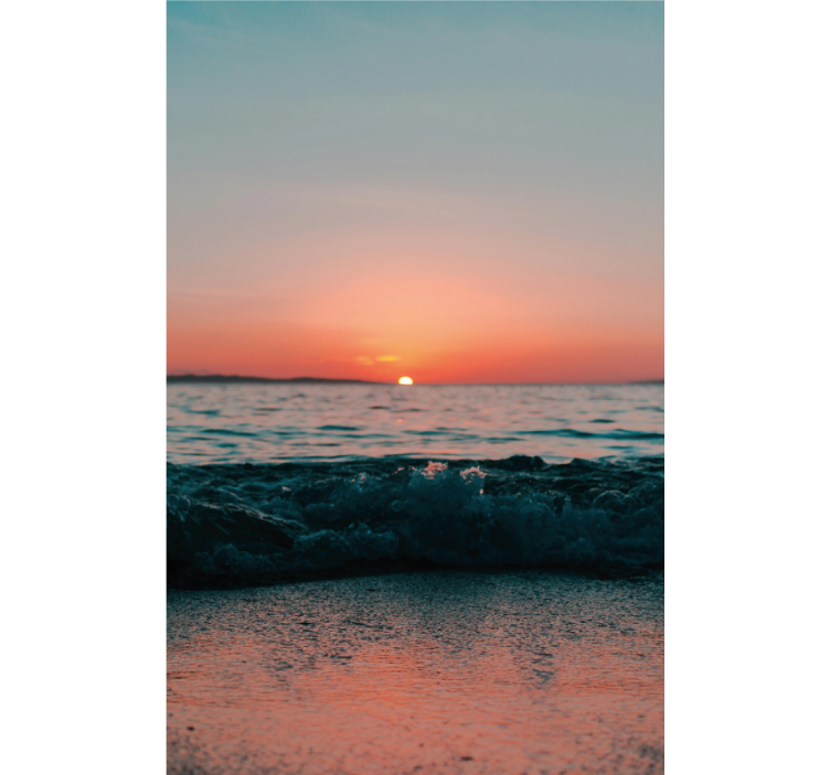 Sunset on a beach bathroom blind - TenStickers