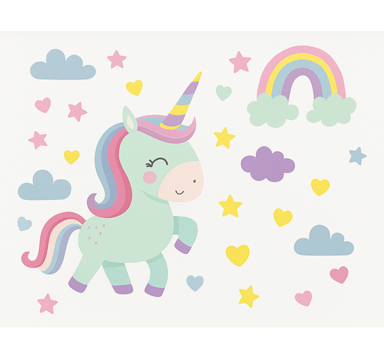 Colorful unicorn design blind children - TenStickers