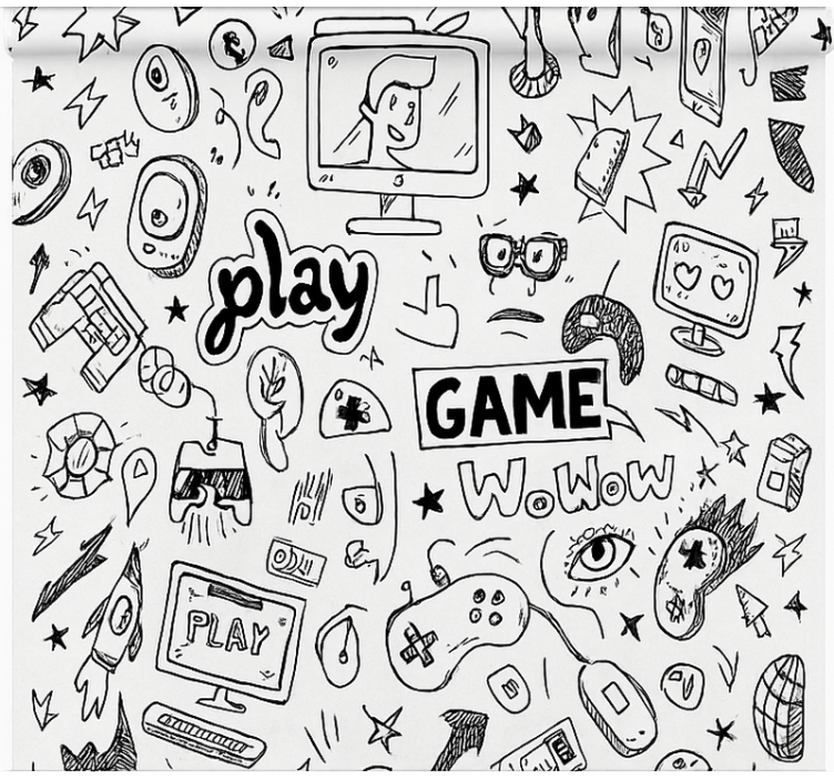 Black white gaming design blind geek - TenStickers