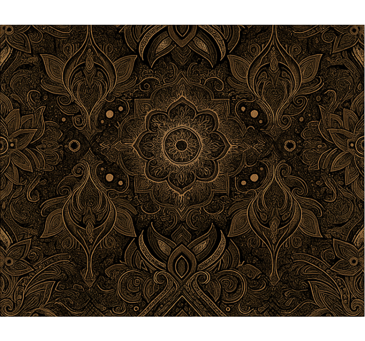 Dining room blind black and gold mandala design - TenStickers