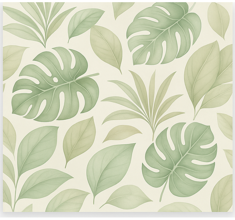 Scandinavian blind with earthy tropical palm leaves - TenStickers