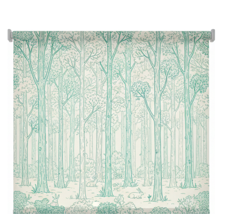 Tree blind mint woodland illustration - TenStickers