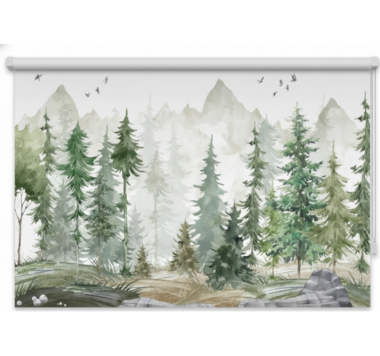 Tree blind nordic pine minimalist design - TenStickers