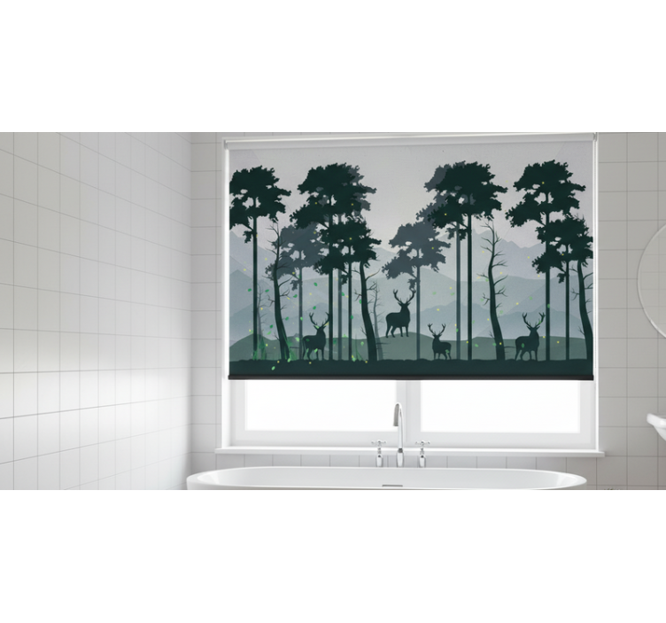 Tree blind silhouette forest scandi - TenStickers