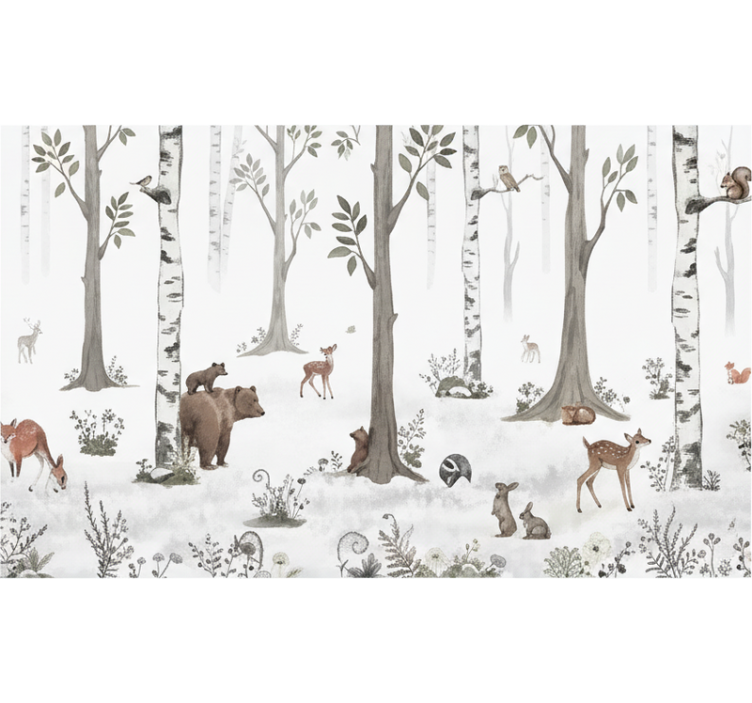 Tree blind playful forest design - TenStickers