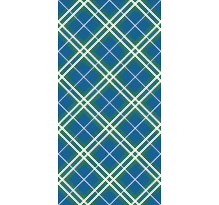 Home office blind in blue and green tartan - TenStickers