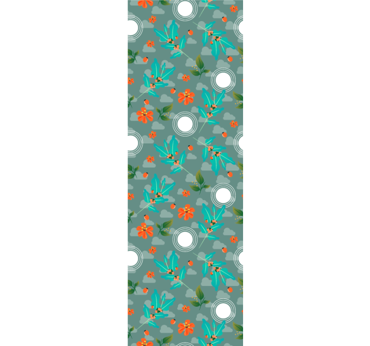 Floral geometric dining room blind - TenStickers