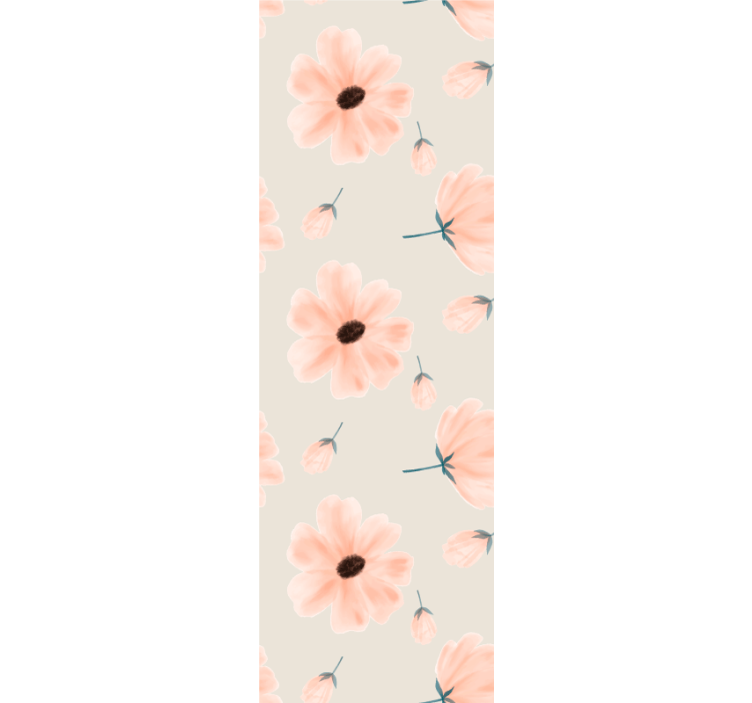 Dining room blind with large floral watercolor design - TenStickers