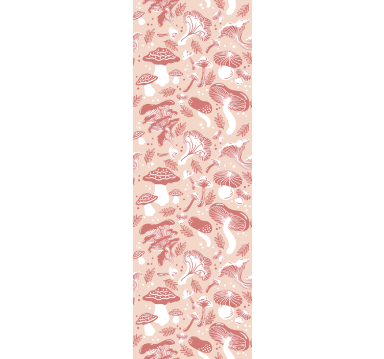 Dining room blind with forest mushrooms on beige - TenStickers