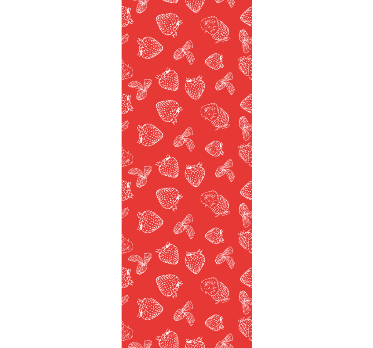 Dining room blind seamless strawberry doodle pattern - TenStickers