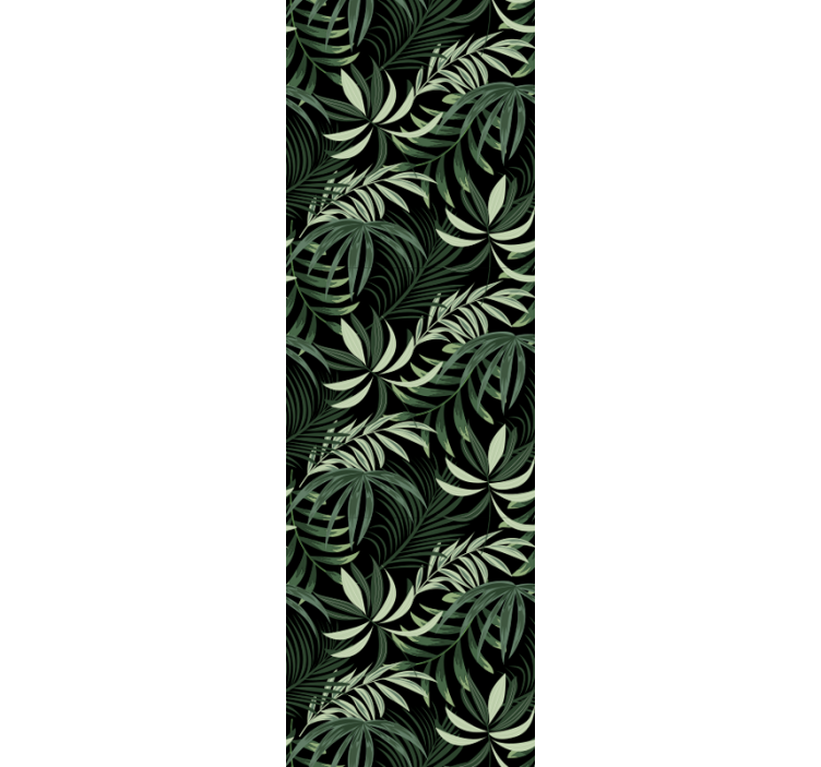 Dining room blind with green tropical leaves - TenStickers