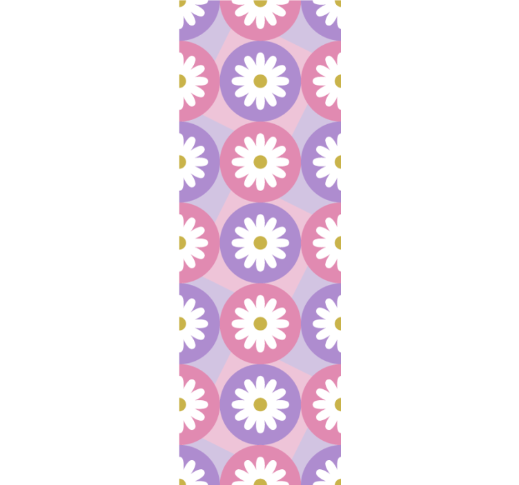 Blind children purple pink daisy square pattern - TenStickers