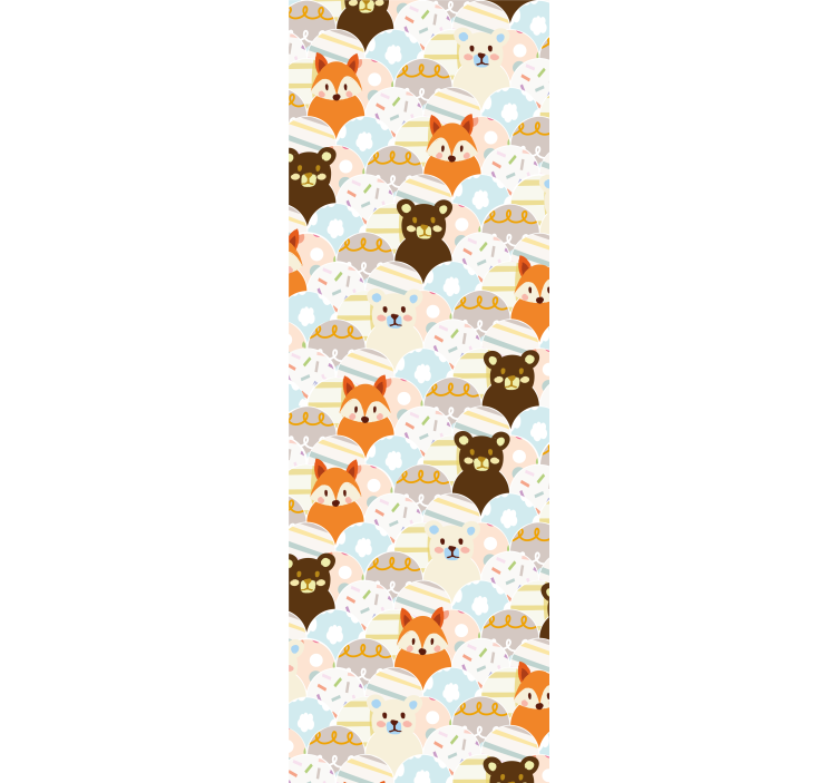 Blind children patchwork bear and fox design - TenStickers
