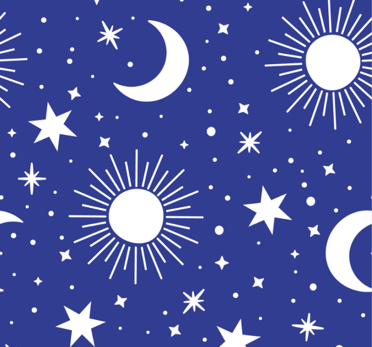 Blind teens white stars and moons blue background - TenStickers